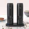 Set of 2 Electric Salt and Pepper Grinder, Automatic Pepper Mill,USB Rechargeable, Adjustable Coarseness, One-handed Operation, Ceramic Burr