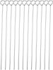 10 Inch Metal Barbecue Skewers, Stainless Steel BBQ Skewers, Shish Kebab Kabob Skewers 12 Pcs