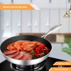 11.8 inches Stainless Steel Fry Pan – Non-Stick Interior, Induction Compatible Frying Pan Skillet