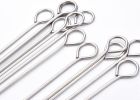 10 Inch Metal Barbecue Skewers, Stainless Steel BBQ Skewers, Shish Kebab Kabob Skewers 12 Pcs